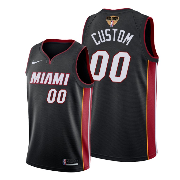 Men's Miami Heat Black Customized 20202 Finals Bound Icon Edition Stitched Jersey